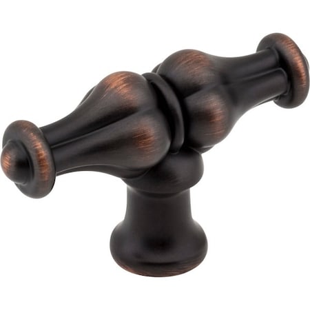 Jeffrey Alexander 2-1/4" Brushed Oil Rubbed Bronze Bella Cabinet "T" Knob 818L-DBAC